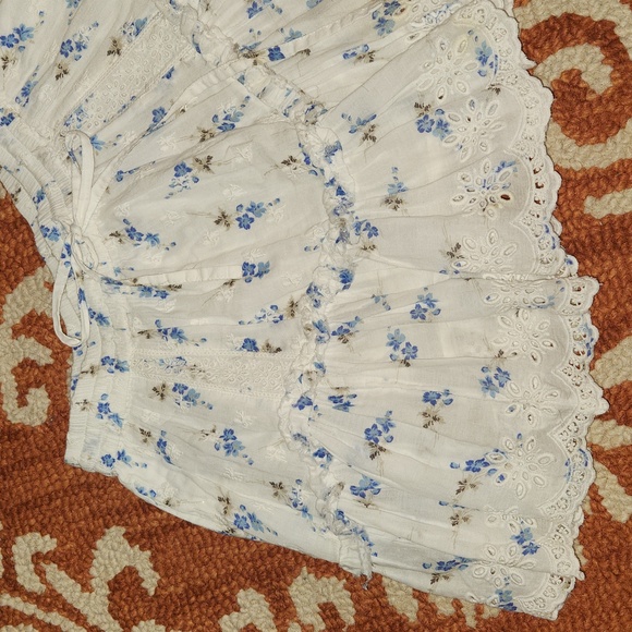Loveshackfancy Becca Skirt in Brilliant Blue floral Sz P - Picture 3 of 14